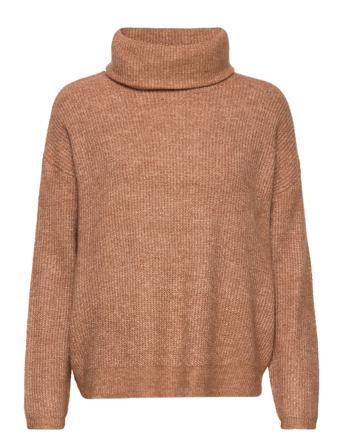 Vicilia Rollneck L/S Knit Top/Su - Brown Vila