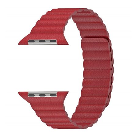 Apple Watch serie 4 44mm split læderurrem - rød