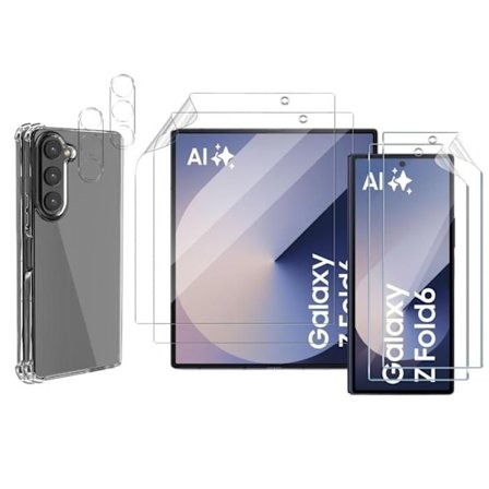 Stötsäker skal för Samsung Galaxy Z FOLD 6 och skydd för skärmen i plast samt kameralins i glas Phonillico