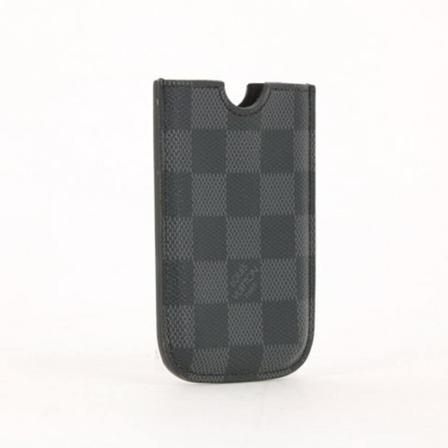 Louis Vuitton Vintage, Pre-Owned case i Phone 3G in checkered canvas Blauw, Dames, Maat:ONE Size
