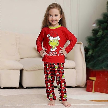 Matchende julepysjamaser for hele familien, jule-grinch-trykk for voksne, barn og spedbarn, nattøy, pysjamas-sett - Perfekt