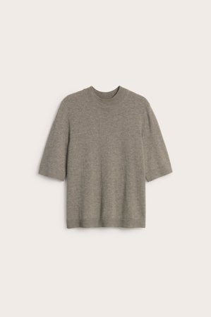 Kappahl | Sweter z dzianiny o drobnym splocie, z mieszanki wełny | Brązowy melanż