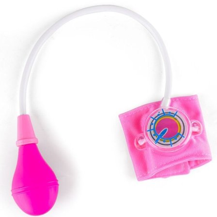 2 par lyserøde simuleret blodtryksmåler legetøj, børn simulering familie læge legetøj lille sygeplejerske mini medicinsk blodtryksmåler baby drenge