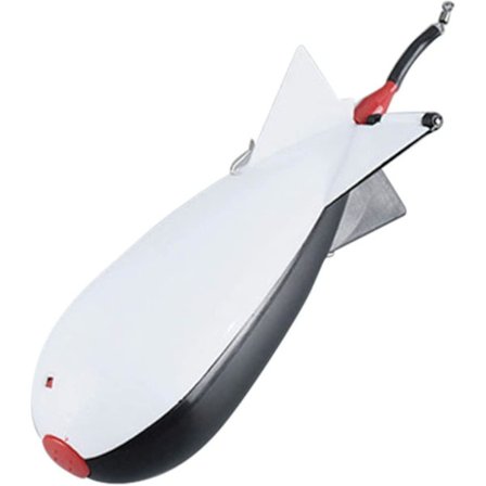 Foderfisk Spomb Rakeformede Fiskefoderholdere Flydende Agnsholder Tackle Værktøj (sort hvid S)