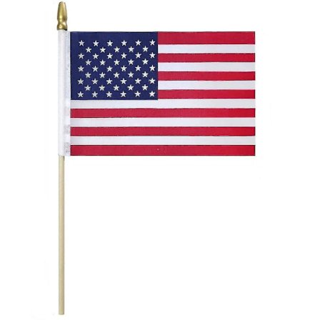 Håndholdte amerikanske flagg med trepinne 5x8 tommer