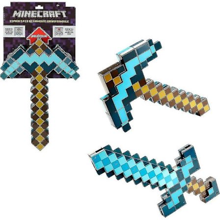 Minecraft-leksaker, svärd och hacka, Minecraft-spel som förvandlas till rollspelstillbehör i barnstorlek, julklapp och födelsedagspresent till barn 