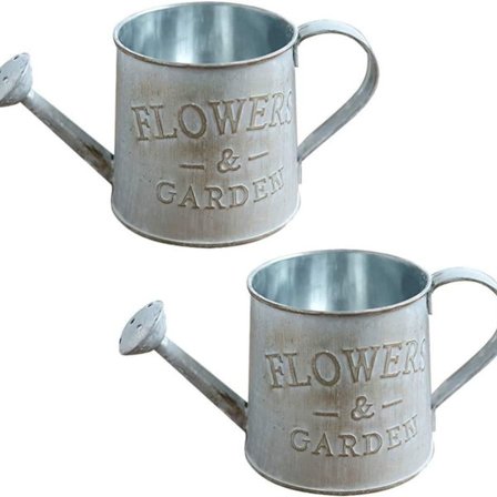 2 stk vintage blomster vase vanningskanne mini jern blomsterpotte shabby chic dekorasjon