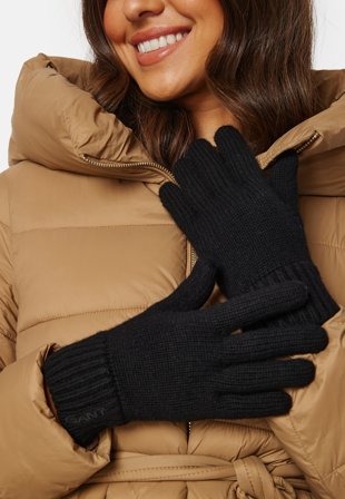 GANT Wool Knit Gloves Black Accessories