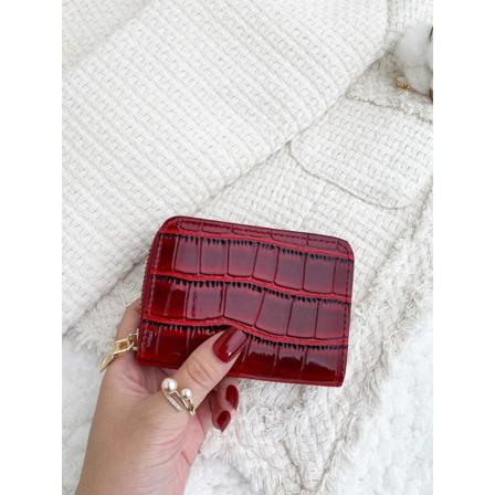 Korthållare i Krokodil imitation 11x8 cm (11 Fack) Red