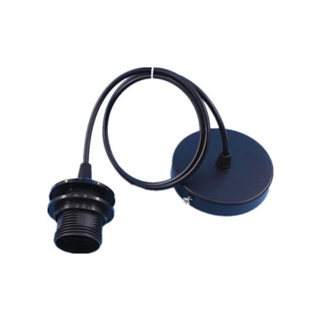 Vintage Industriell E27 Pendellampe med Kabel i Sort Kompatibel med E27 Pærer