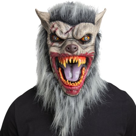 Latexmask Varg med Hår