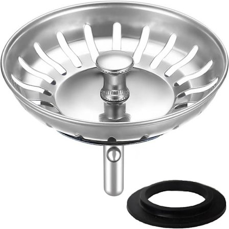 Rustfritt stål vask sil 80mm Universal avløpssil Plugg Forhindrer tilstopping Passer Blanco Franke vasker Ekstra tetninger inkludert