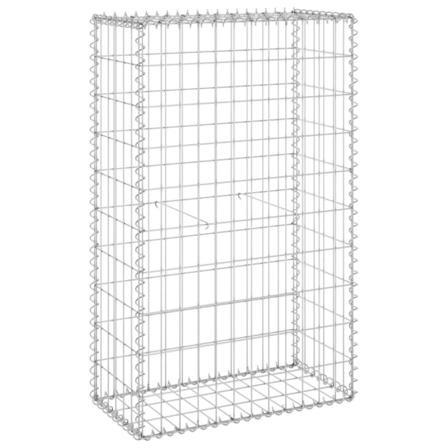 vidaXL Gabionmur i galvaniserat stål 60x30x100 cm Silver