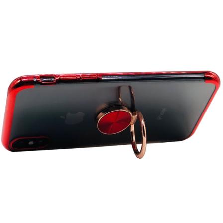 TG Eksklusivt Silikondeksel med Ringholder - iPhone XS MAX Rød