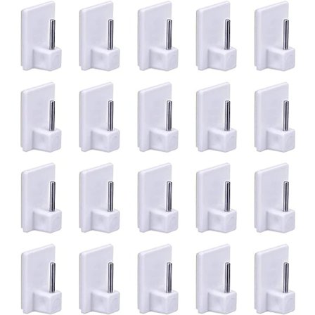 20-pack självhäftande gardinstångskrokar, 3M självhäftande små krokar, minikrok för gardinstång, väggnyckel självhäftande krok