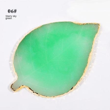 Nail Art Leaves Palett Resin Agate Skivor Målad färgblandning Starry sky green