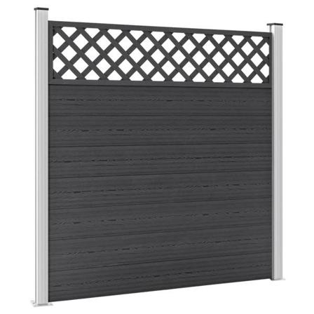 Vidaxl Staketpanel Wpc 180x185 Cm Grå Grå