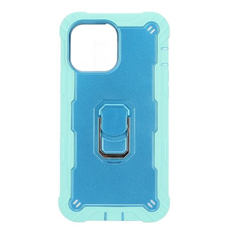 Reptålig pansarskydd med stativ för iPhone 13 Pro Max mobiltelefoner Armor Protect Case (grön blå)