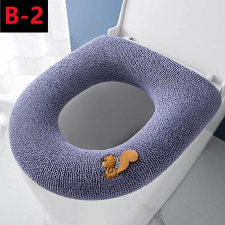 Ny förtjockad Cover Matta Vinter Varm Mjuk Tvättbar Matta Case Toalettlock Pad Cover Badrumstillbehör 2023 B-2