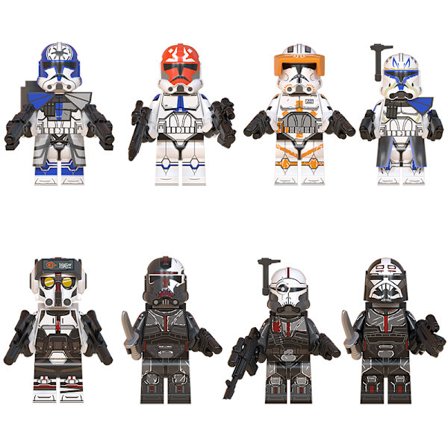 8 stk. Star Wars Byggesten Minifigur Klon Mini Legetøjsfigur V