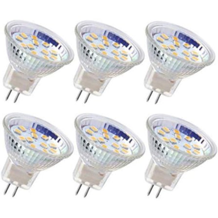 6 stk. MR11 LED-pærer GU4-spotlightpærer 3W 18LED (varm hvit) - WELLNGS