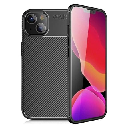 Carbon Fiber Texture Drop Resistant Flexible mobil cover iPhone 13 6.1-inch - Sort Black