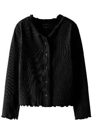 Name It NKFBACDO LS SLIM SHORT TOP Skjortor & blusar Dam Svart 116