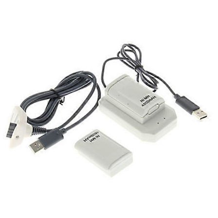 Dobbelt Genopladeligt Batteri + USB Opladerkabel Pakke til XBOX 360 Trådløs Controller (Fww)