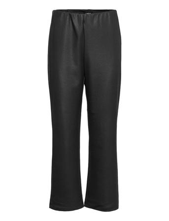 Trousers Linnea Coated Cropped Trousers Leather Leggings/Bukser Svart Lindex