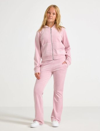 Lindex Utsvängda Byxor I Velour - Pink - 164