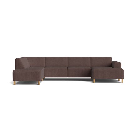 Seam U-sofa, højrevendt - Lincoln Brun - 344x206x78 - Sofa, u-sofa