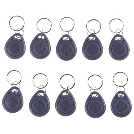 10 stk T5577 duplikatormerke kopi 125khz rfid tag kort nøkkelring Gray One Size