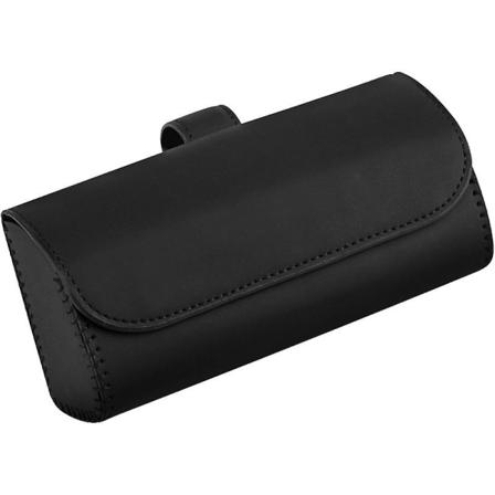 Pu Skinn Bil Visir Solbriller Veske Clip Hanger Magnetisk feste Solbriller Holder Briller Oppbevaring Bil Interiør Tilbehør| | Black