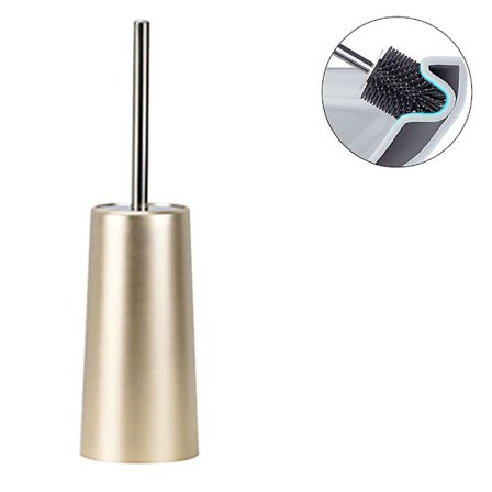 Rengöringsborste set | TPR borsthuvud toalettborste set - Champagne guld