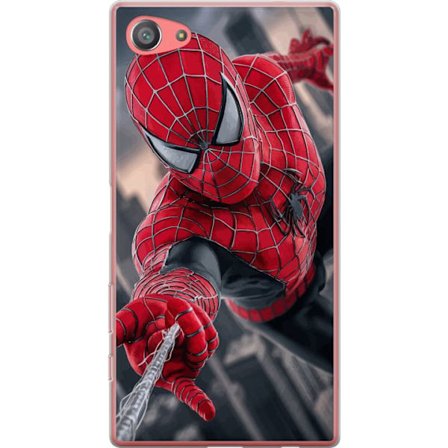 Yhteensopiva Puhelinkuori Sony Sony Xperia Z5 Compact Dynaaminen Spider-Man-kuvaus toimintanäkökulmasta, supervoimien teema liikkeen energialla ja e