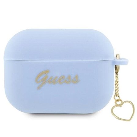Guess GUAP2LSCHSB AirPods Pro 2-deksel blå/blå Silikon Charm Heart Collection