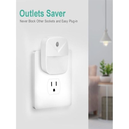 Pakke med nattlamper med varmt hvitt LED-lys og smart sensor - Skumring til daggry - Nattlamper med stikkontakt