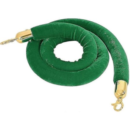 Premium-vihreä köysi - 150 cm pitkä, 1,5 m pitkä samettiköysi kultaisella koukulla, ihanteellinen väkijoukon hallintaan, jononhallintaan ja VIP-