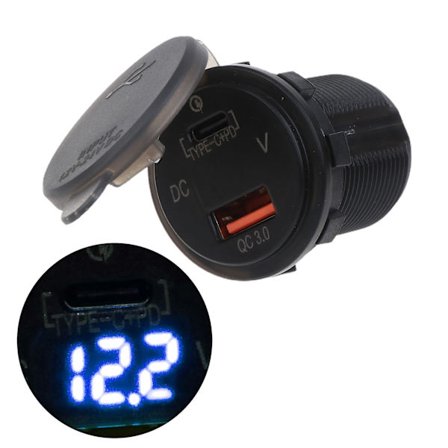 Universaali 12v Usb C -autonlaturipistorasia Qc 3.0 -kaksois-Usb-laturipistorasiaportti