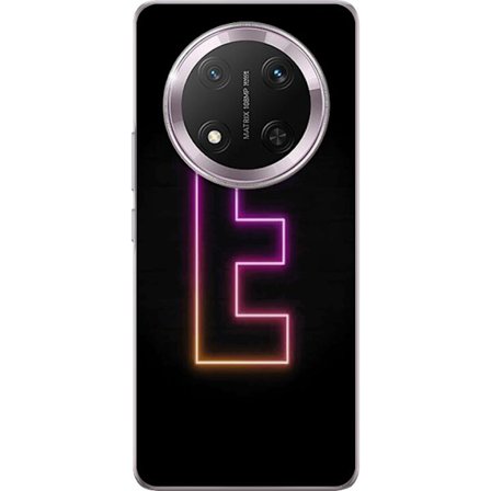 Yhteensopiva Puhelinkuori Honor Honor Magic7 Lite Minimalistinen neonkirjain E kirkkaissa väreissä tummaa taustaa vasten modernissa ja tyylikkääss