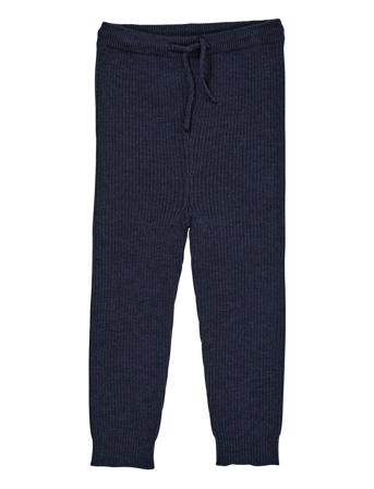 Merino Classic Rib Leggings W. Drawstrings Bottoms Leggings Navy Copenhagen Colors