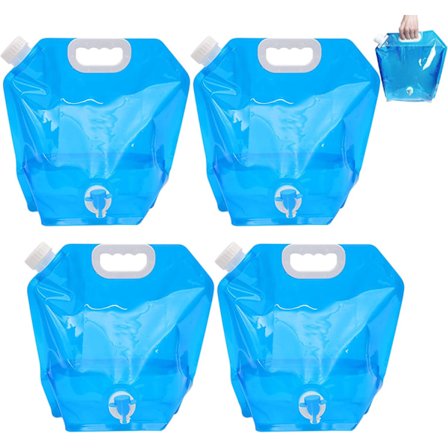 4 stk. 10L sammenklappelige vandbeholdere med hane, sammenklappelig Re