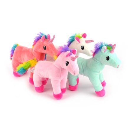 Kosebamse Krammebamse Mykledyr Hest UNICORN Plysj 15cm 2.Lysrosa 4.Blå/grønn