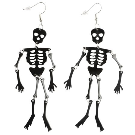 Halloween Øredobber Svarte Skjeletter