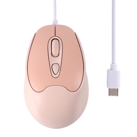 USB C Kablet Mus, Kompakt Lydløs Mus til Bærbar Tablet og Kontorbrug, Pink