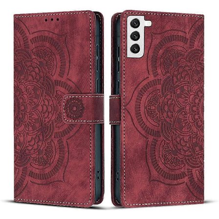 Mandala Kohokuvioitu Retro Himmeä Nahkainen Puhelinkotelo Punainen