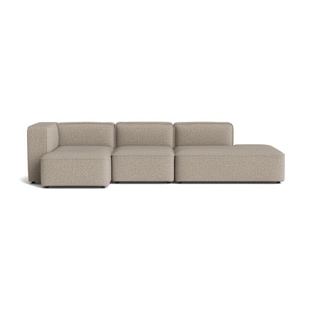 Modus XL chaiselong sofa, venstrevendt | open end - Crush Grå/Beige - 299x130x67cm - Slidstærk Chaiselong Sofa med Nozag fjedre & Koldskum