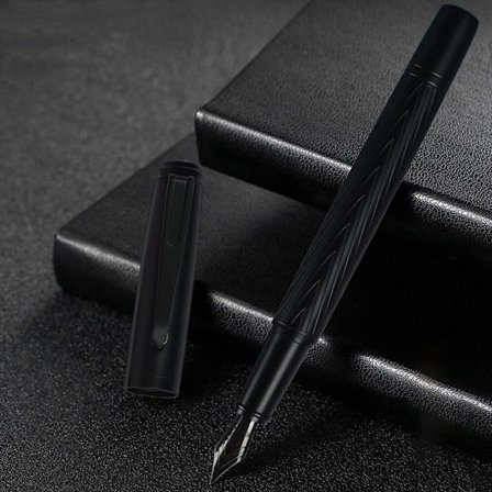 Svart Samurai Reservoarpenna Metall Reservoarpenna Smooth Ink Pennor