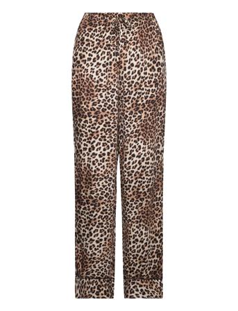 Pant Satin Leopard Pyjamasbukser Pysjbukser Brun Hunkemöller*Betinget Tilbud