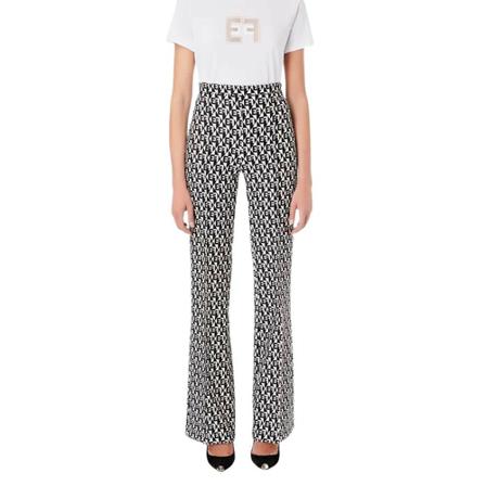 Elisabetta Franchi, Wide Trousers Zwart, Dames, Maat:XS